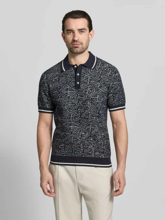 Zdjęcie produktu Koszulka polo o kroju regular fit we wzór na całej powierzchni Jack&Jones Granatowy