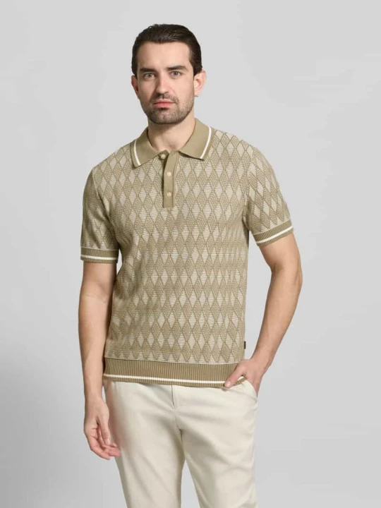 Zdjęcie produktu Koszulka polo o kroju regular fit we wzór na całej powierzchni Jack&Jones Oliwkowy