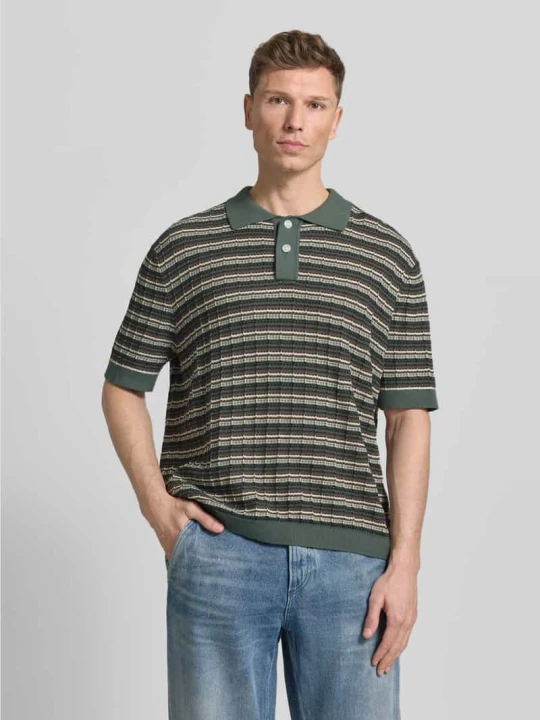 Zdjęcie produktu koszulka polo o kroju regular fit z bawełnianej dzianiny model 'DANE' Selected Homme Ciemnozielony
