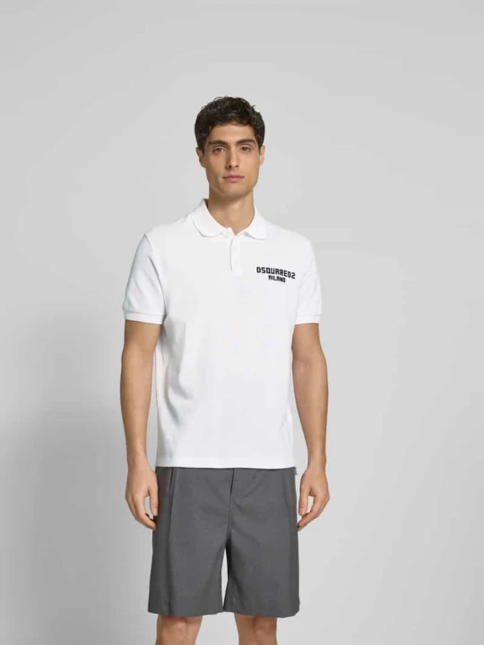 Zdjęcie produktu koszulka polo o kroju regular fit z bawełny Dsquared2 Biały