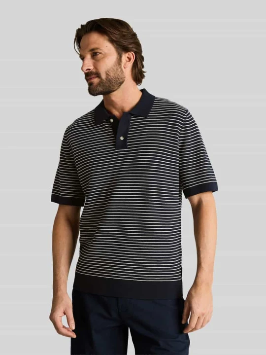 Zdjęcie produktu Koszulka polo o kroju regular fit z bawełny w imitacji dzianiny Tom Tailor Granatowy