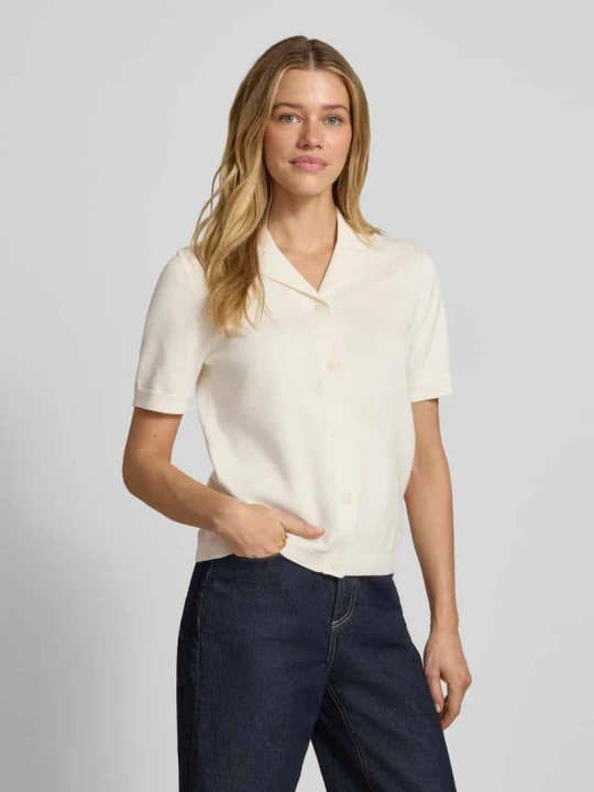 Zdjęcie produktu Koszulka polo o kroju regular fit z czystej bawełny ekologicznej model 'AMOUR' Selected Złamany biały