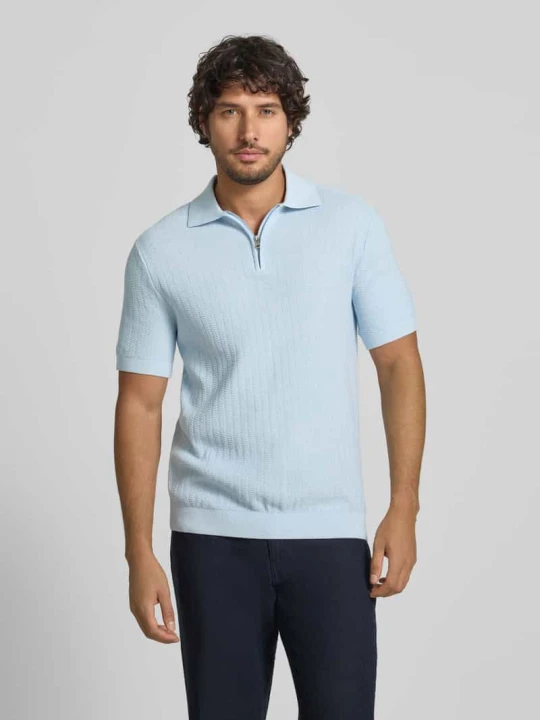 Zdjęcie produktu koszulka polo o kroju regular fit z czystej bawełny ekologicznej model 'CRAN' Selected Homme Błękitno-niebieski