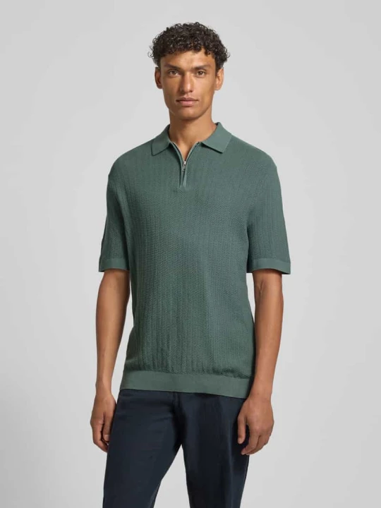 Zdjęcie produktu koszulka polo o kroju regular fit z czystej bawełny ekologicznej model 'CRAN' Selected Zielony