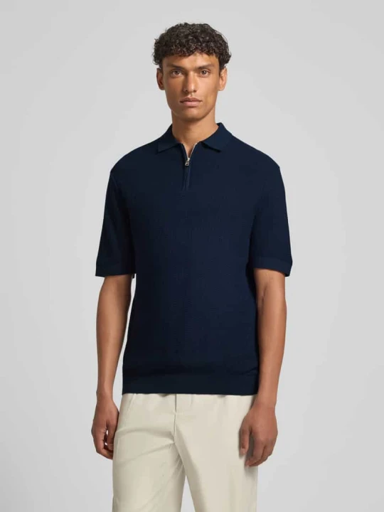 Zdjęcie produktu koszulka polo o kroju regular fit z czystej bawełny ekologicznej model 'CRAN' Selected Homme Ciemnoniebieski