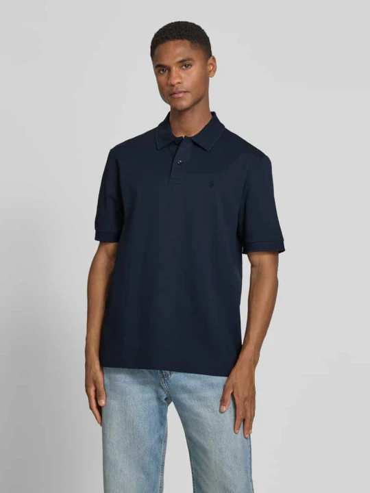 Zdjęcie produktu koszulka polo o kroju regular fit z czystej bawełny model 'C-PARRIS' Boss Granatowy