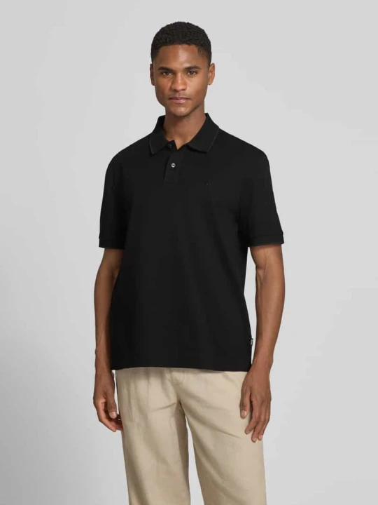 Zdjęcie produktu koszulka polo o kroju regular fit z czystej bawełny model 'C-PARRIS' Boss Czarny