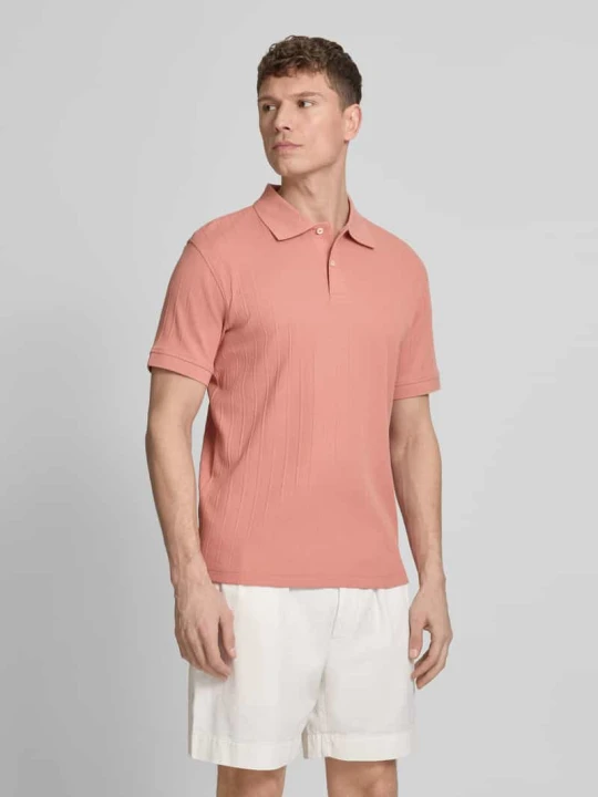 Zdjęcie produktu koszulka polo o kroju regular fit z czystej bawełny model 'COLE' Selected Homme Łososiowy