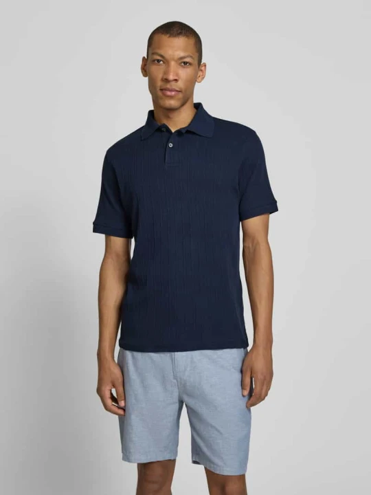 Zdjęcie produktu koszulka polo o kroju regular fit z czystej bawełny model 'COLE' Selected Granatowy