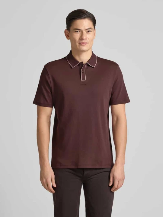 Zdjęcie produktu Koszulka polo o kroju regular fit z czystej bawełny model 'DALUMO' Hugo Bordowy