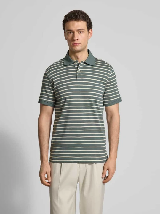 Zdjęcie produktu koszulka polo o kroju regular fit z czystej bawełny model 'DEAN' Selected Homme Miętowy