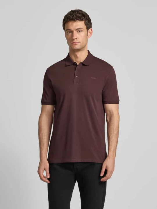 Zdjęcie produktu Koszulka polo o kroju regular fit z czystej bawełny Model 'DONOS222' Hugo Bordowy