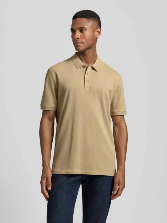 Zdjęcie produktu Koszulka polo o kroju regular fit z czystej bawełny Model 'DONOS222' Hugo Piaskowy