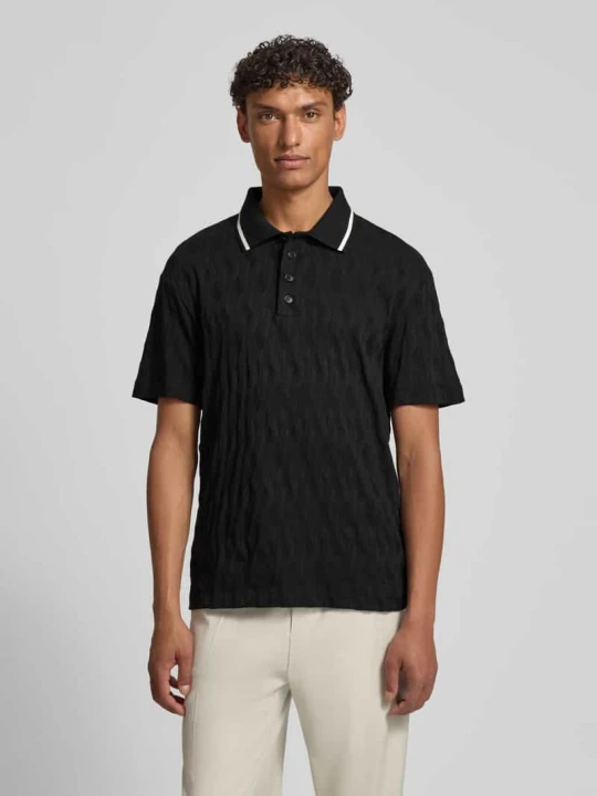 Zdjęcie produktu koszulka polo o kroju regular fit z czystej bawełny model 'DUNIK' Hugo Czarny