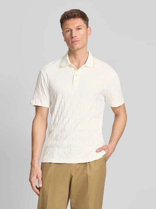 Zdjęcie produktu koszulka polo o kroju regular fit z czystej bawełny model 'DUNIK' Hugo Złamany biały