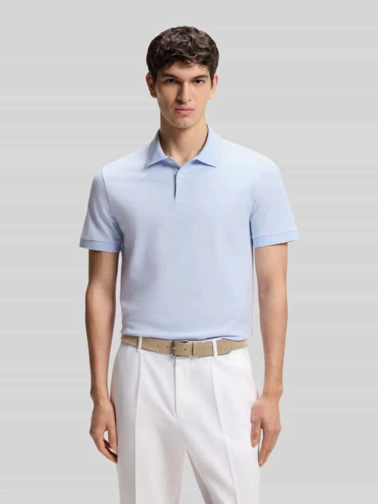 Zdjęcie produktu koszulka polo o kroju regular fit z czystej bawełny model 'H-PARLAY 102' Boss Błękitny