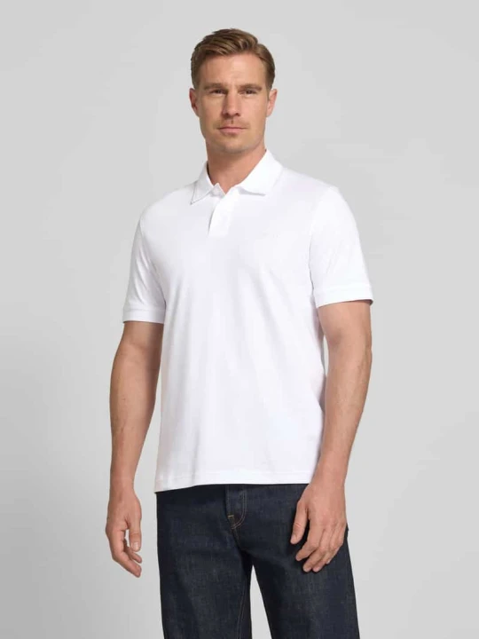 Zdjęcie produktu Koszulka polo o kroju regular fit z czystej bawełny model 'INTERLOCK' Boss Biały