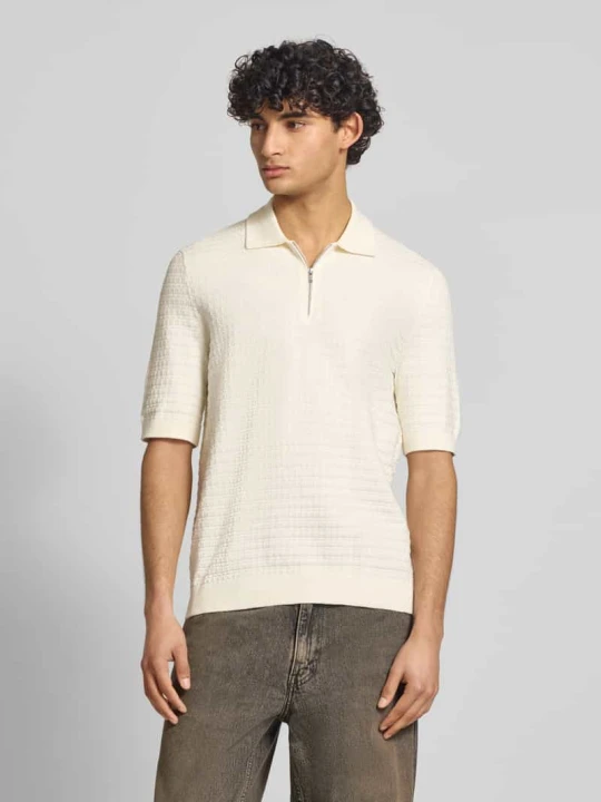 Zdjęcie produktu koszulka polo o kroju regular fit z czystej bawełny model 'MENU' Only & Sons Złamany biały