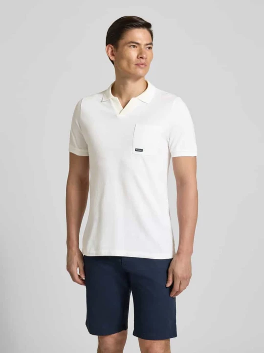 Zdjęcie produktu Koszulka polo o kroju regular fit z czystej bawełny model 'OPEN COLLAR POLO' s.Oliver Biały