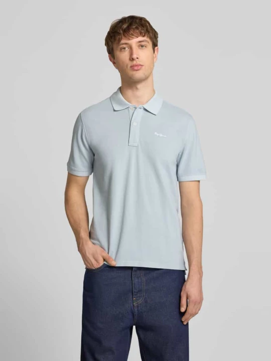 Zdjęcie produktu koszulka polo o kroju regular fit z czystej bawełny model 'OSCAR' Pepe Jeans Jasnoniebieski