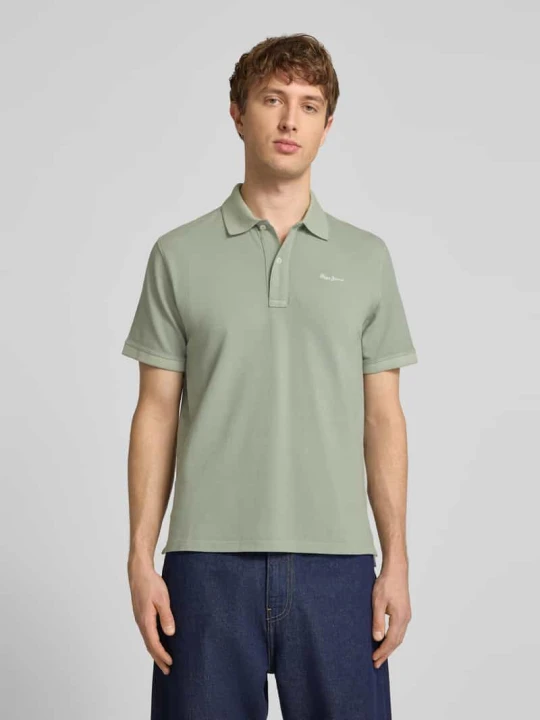 Zdjęcie produktu koszulka polo o kroju regular fit z czystej bawełny model 'OSCAR' Pepe Jeans Oliwkowy
