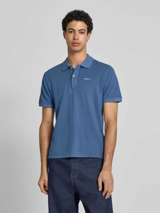 Zdjęcie produktu koszulka polo o kroju regular fit z czystej bawełny model 'OSCAR' Pepe Jeans Królewski niebieski