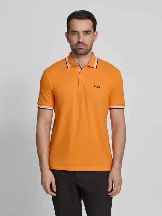Zdjęcie produktu Koszulka polo o kroju regular fit z czystej bawełny model „PADDY” Boss Pomarańczowy