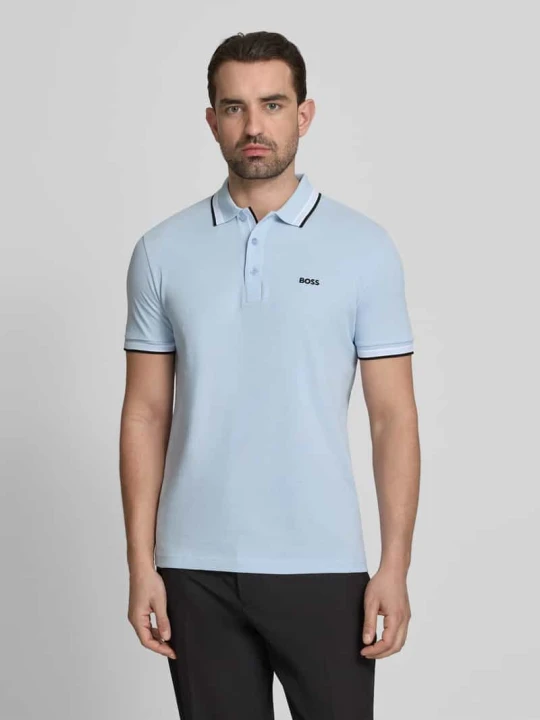 Zdjęcie produktu Koszulka polo o kroju regular fit z czystej bawełny model „PADDY” Boss Jasnoniebieski