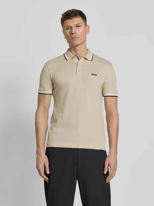 Zdjęcie produktu Koszulka polo o kroju regular fit z czystej bawełny model „PADDY” Boss Beżowy