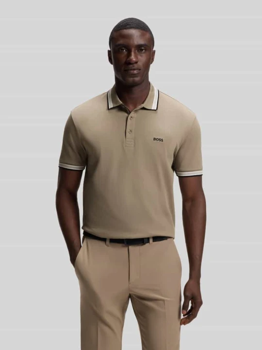 Zdjęcie produktu Koszulka polo o kroju regular fit z czystej bawełny model „PADDY” Boss Khaki