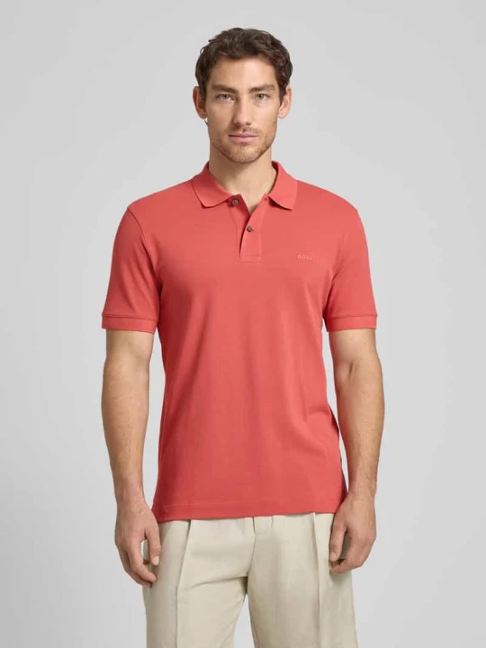 Zdjęcie produktu koszulka polo o kroju regular fit z czystej bawełny model 'PALLAS' Boss Czerwony