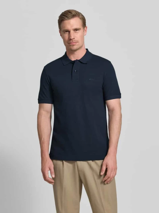 Zdjęcie produktu koszulka polo o kroju regular fit z czystej bawełny model 'PALLAS' Boss Granatowy