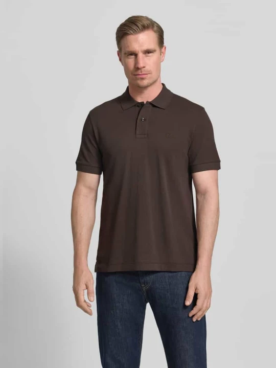 Zdjęcie produktu koszulka polo o kroju regular fit z czystej bawełny model 'PALLAS' Boss Ciemnobrązowy