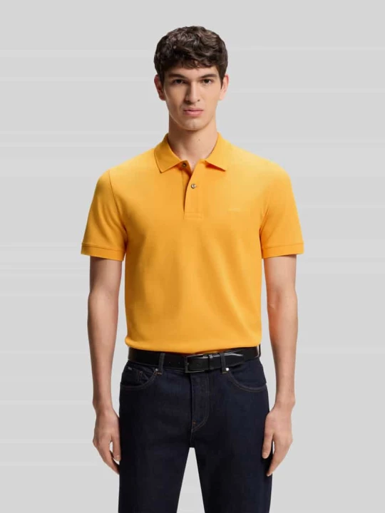 Zdjęcie produktu koszulka polo o kroju regular fit z czystej bawełny model 'PALLAS' Boss Pomarańczowy