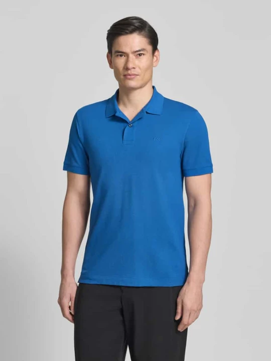 Zdjęcie produktu koszulka polo o kroju regular fit z czystej bawełny model 'PALLAS' Boss Niebieski