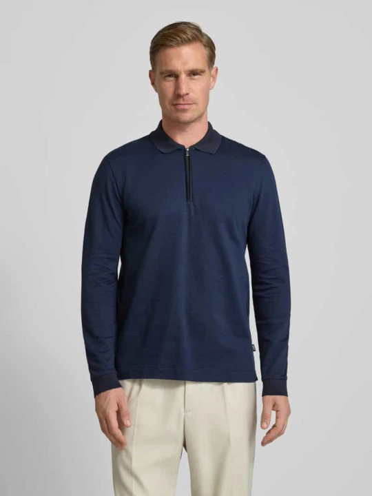 Zdjęcie produktu Koszulka polo o kroju regular fit z czystej bawełny model ‘PEDUZZI 06’ Boss Granatowy