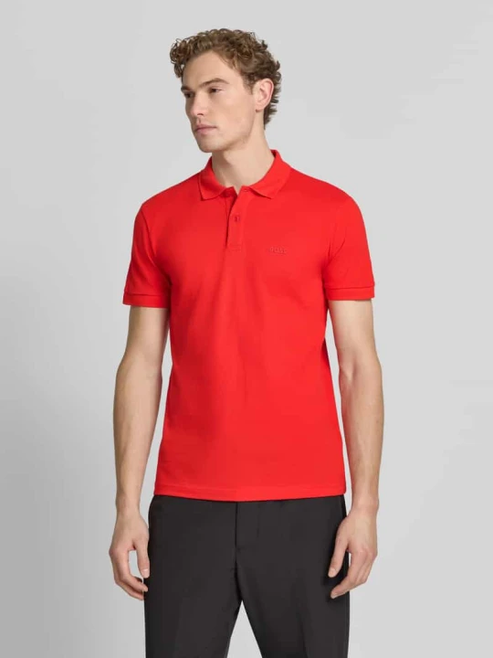 Zdjęcie produktu Koszulka polo o kroju regular fit z czystej bawełny model 'PIO 1' Boss Wiśniowy