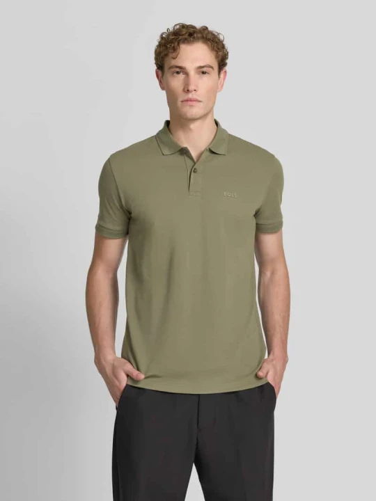 Zdjęcie produktu Koszulka polo o kroju regular fit z czystej bawełny model 'PIO 1' Boss Oliwkowy