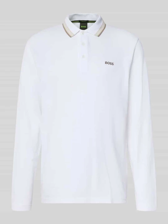 Zdjęcie produktu koszulka polo o kroju regular fit z czystej bawełny model 'Plisy' Boss Biały