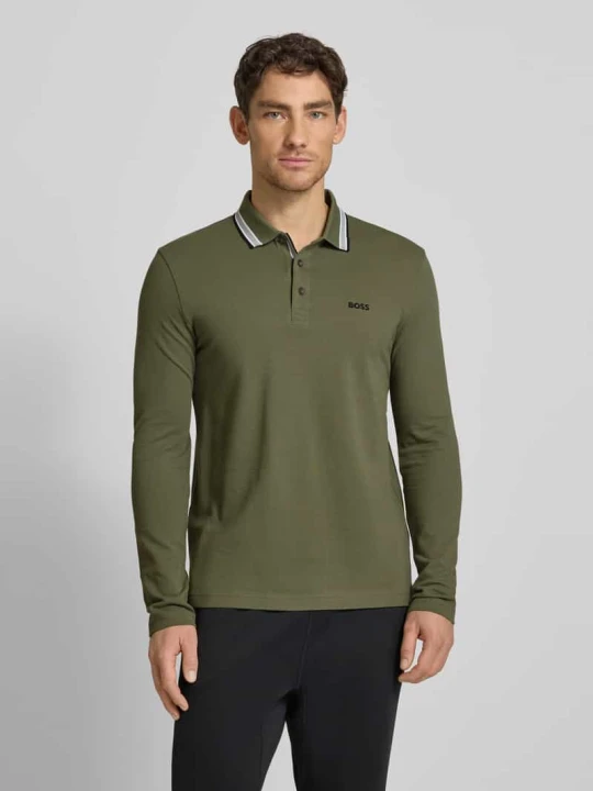 Zdjęcie produktu Koszulka polo o kroju regular fit z czystej bawełny model ‘PLISY’ Boss Ciemnozielony
