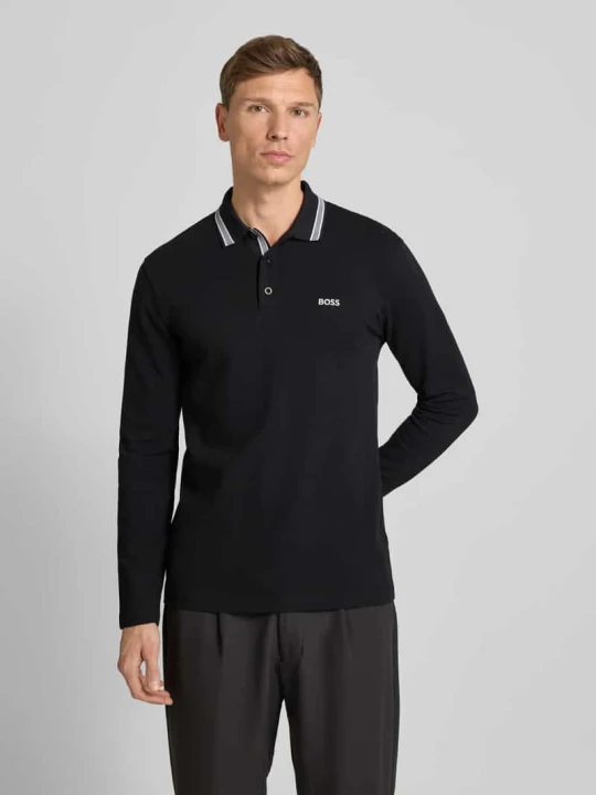 Zdjęcie produktu Koszulka polo o kroju regular fit z czystej bawełny model ‘PLISY’ Boss Czarny