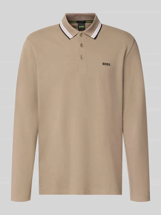 Zdjęcie produktu koszulka polo o kroju regular fit z czystej bawełny model 'Plisy' Boss Khaki