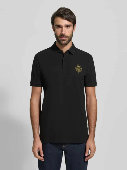 Zdjęcie produktu Koszulka polo o kroju regular fit z czystej bawełny model ‘QIANG’ Boss Czarny