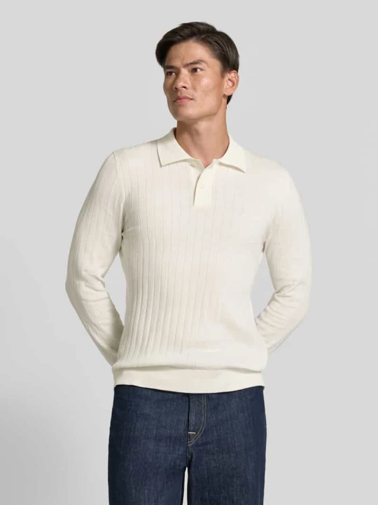 Zdjęcie produktu koszulka polo o kroju regular fit z czystej bawełny model 'TORINO' Selected Złamany biały