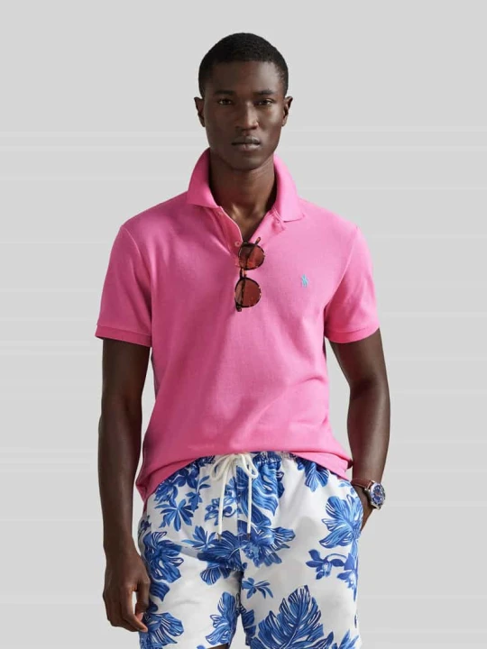 Zdjęcie produktu Koszulka polo o kroju slim fit z czystej bawełny Polo Ralph Lauren Mocnoróżowy