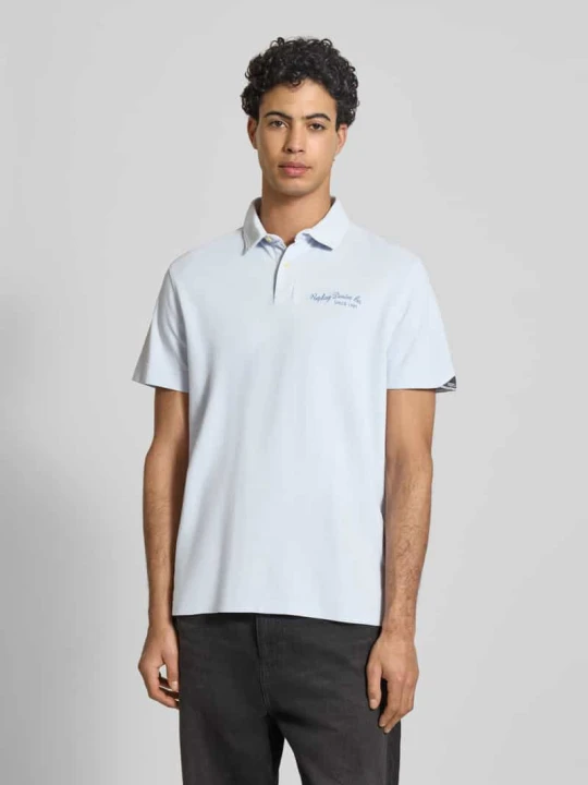 Zdjęcie produktu Koszulka polo Regular Fit z czystej bawełny Replay Jasnoniebieski
