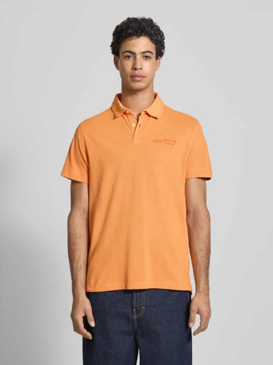 Zdjęcie produktu Koszulka polo Regular Fit z czystej bawełny Replay Pomarańczowy