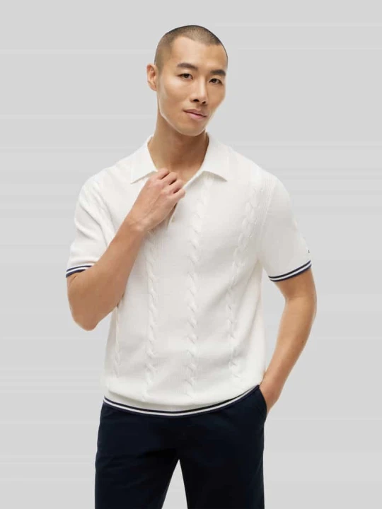 Zdjęcie produktu Koszulka polo o kroju regular fit z czystej bawełny Tommy Hilfiger Złamany biały