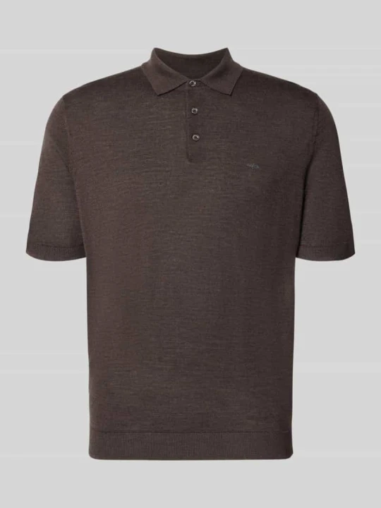 Zdjęcie produktu koszulka polo o kroju regular fit z czystej bawełny w imitacji dzianiny FYNCH-HATTON Ciemnobrązowy