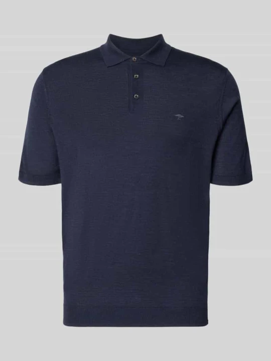 Zdjęcie produktu koszulka polo o kroju regular fit z czystej bawełny w imitacji dzianiny FYNCH-HATTON Granatowy